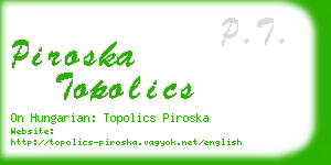 piroska topolics business card